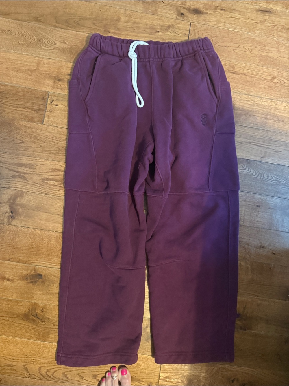 Free people Fleece Bottoms in Deep Plum